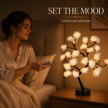 🌹 LED Rose Flower Tree Lamp – 17-Color Remote-Controlled Ambient Light