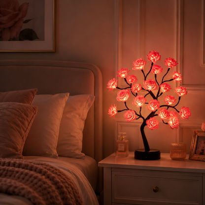 🌹 LED Rose Flower Tree Lamp – 17-Color Remote-Controlled Ambient Light
