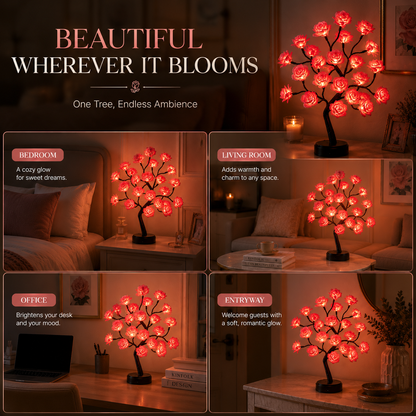 🌹 LED Rose Flower Tree Lamp – 17-Color Remote-Controlled Ambient Light