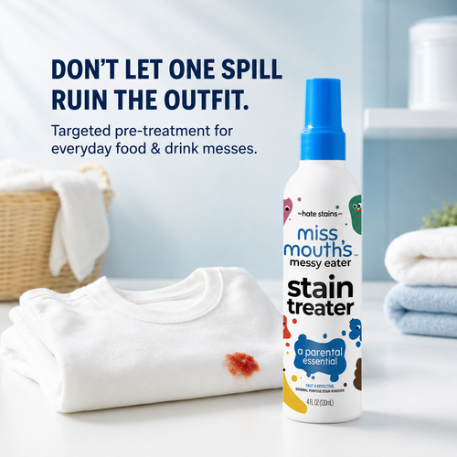 🧼 Messy Meal Stain Rescue Spray – Targeted Pre-Treatment for Washable Fabrics
