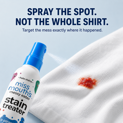 🧼 Messy Meal Stain Rescue Spray – Targeted Pre-Treatment for Washable Fabrics