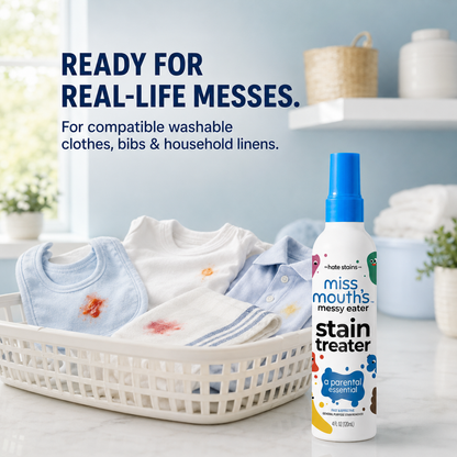 🧼 Messy Meal Stain Rescue Spray – Targeted Pre-Treatment for Washable Fabrics