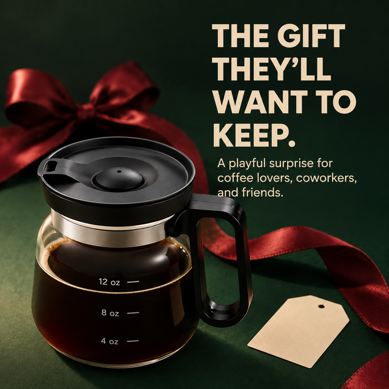 ☕ Coffee Pot-Shaped Glass Mug with Lid – The Gift Coffee Lovers Want to Keep