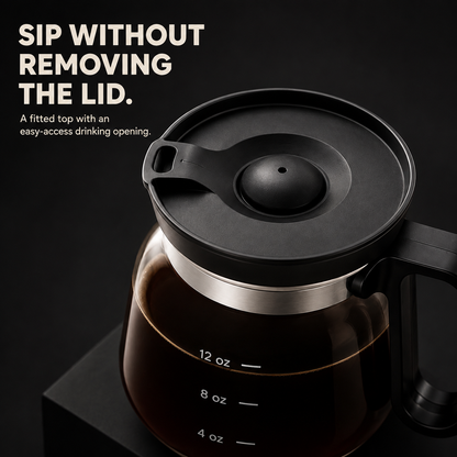 ☕ Coffee Pot-Shaped Glass Mug with Lid – The Gift Coffee Lovers Want to Keep