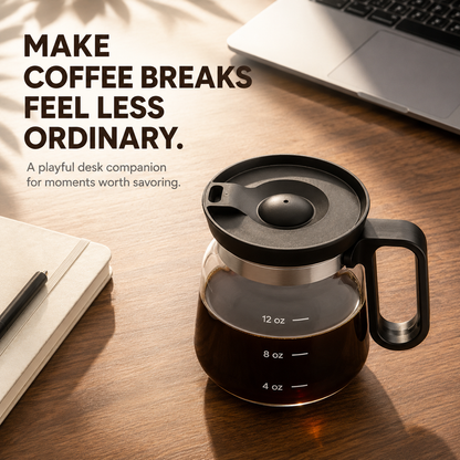 ☕ Coffee Pot-Shaped Glass Mug with Lid – The Gift Coffee Lovers Want to Keep