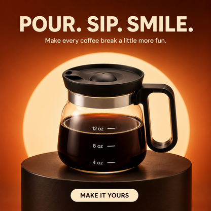 ☕ Coffee Pot-Shaped Glass Mug with Lid – The Gift Coffee Lovers Want to Keep