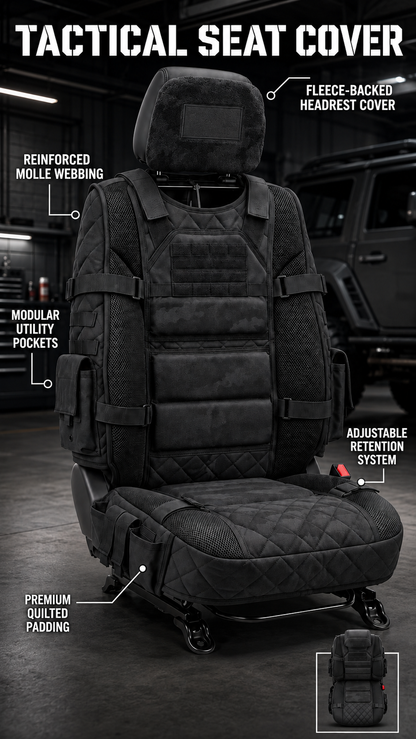 🚙Rugged MOLLE Truck Seat Cover – Tactical Storage, Seat Protection & All‑Day Comfort
