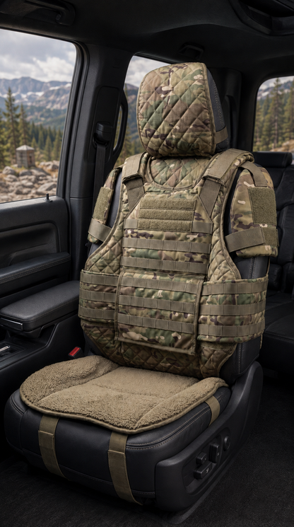 🚙Rugged MOLLE Truck Seat Cover – Tactical Storage, Seat Protection & All‑Day Comfort