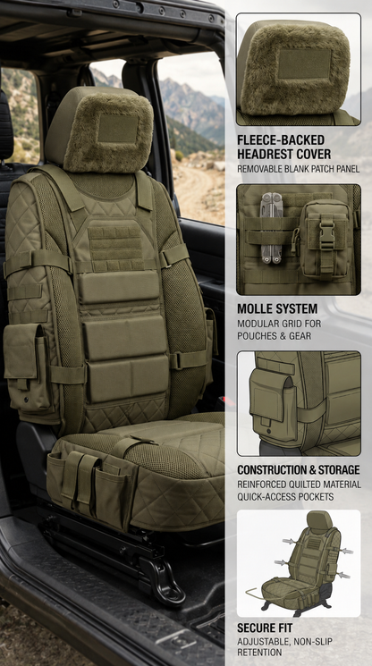 🚙Rugged MOLLE Truck Seat Cover – Tactical Storage, Seat Protection & All‑Day Comfort