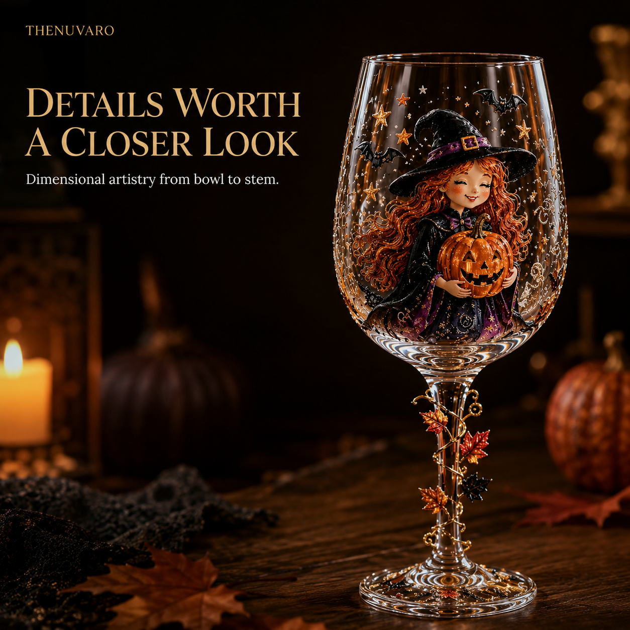 🎃 6-Piece Halloween Decorative Wine Glass Set – Spooky Collectible Goblets
