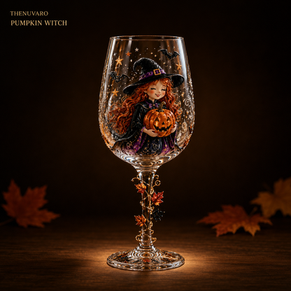 🎃 6-Piece Halloween Decorative Wine Glass Set – Spooky Collectible Goblets
