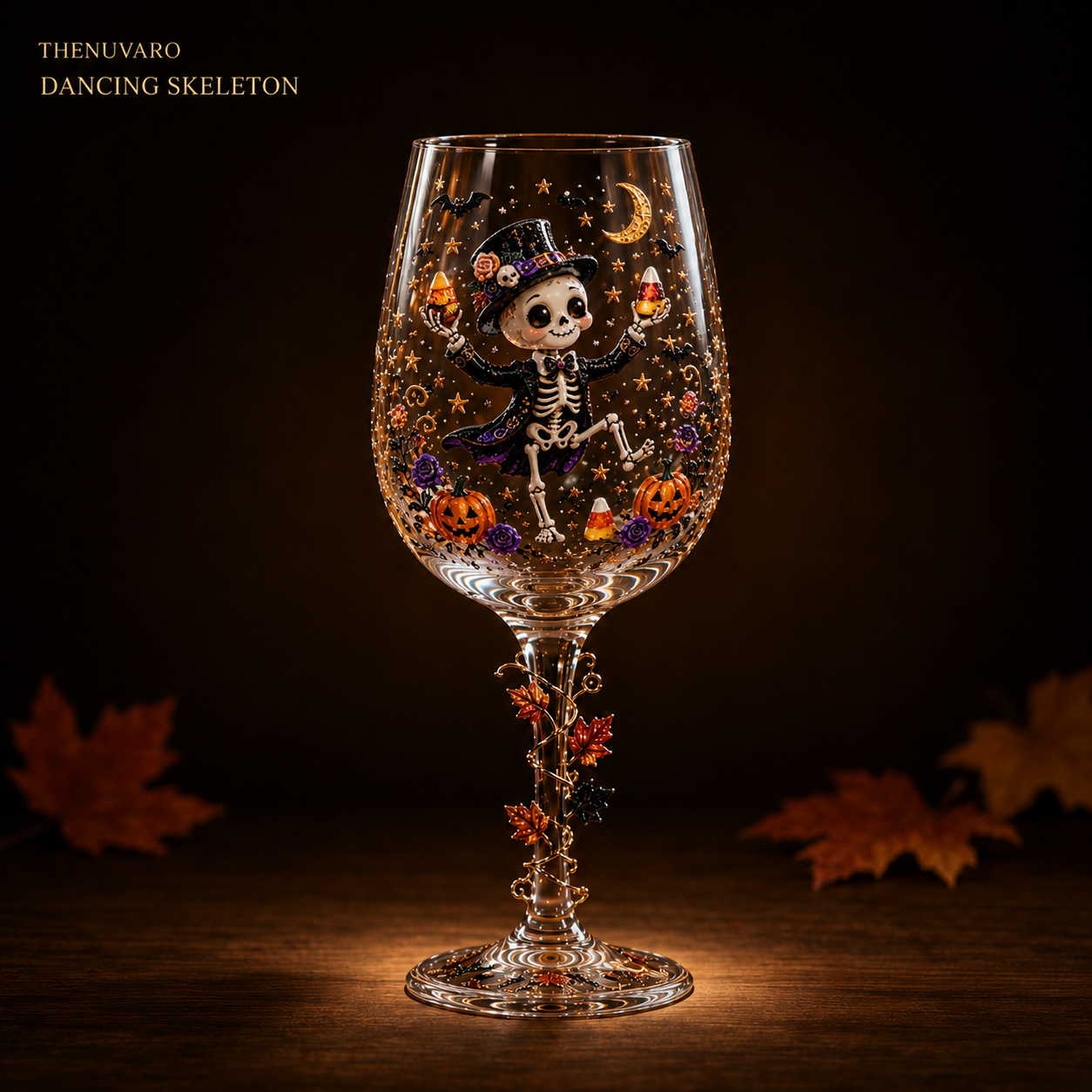 🎃 6-Piece Halloween Decorative Wine Glass Set – Spooky Collectible Goblets