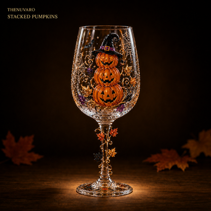 🎃 6-Piece Halloween Decorative Wine Glass Set – Spooky Collectible Goblets