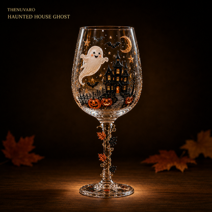 🎃 6-Piece Halloween Decorative Wine Glass Set – Spooky Collectible Goblets