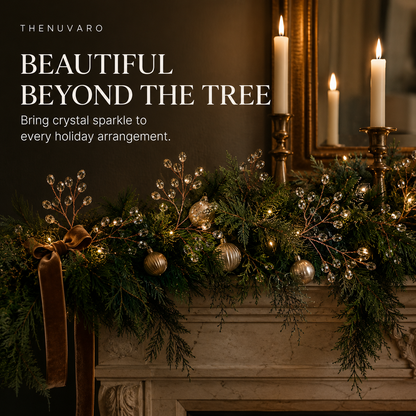 ✨ Crystal Beaded Christmas Tree Branch Picks – Instant Sparkle & Fuller Holiday Décor
