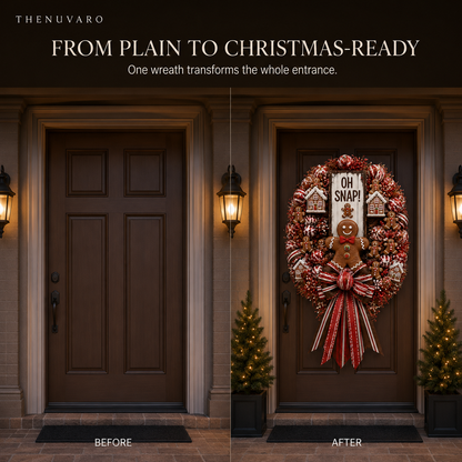 🎄 Oversized Themed Christmas Door Wreath – Snowman, Gingerbread & Santa Styles