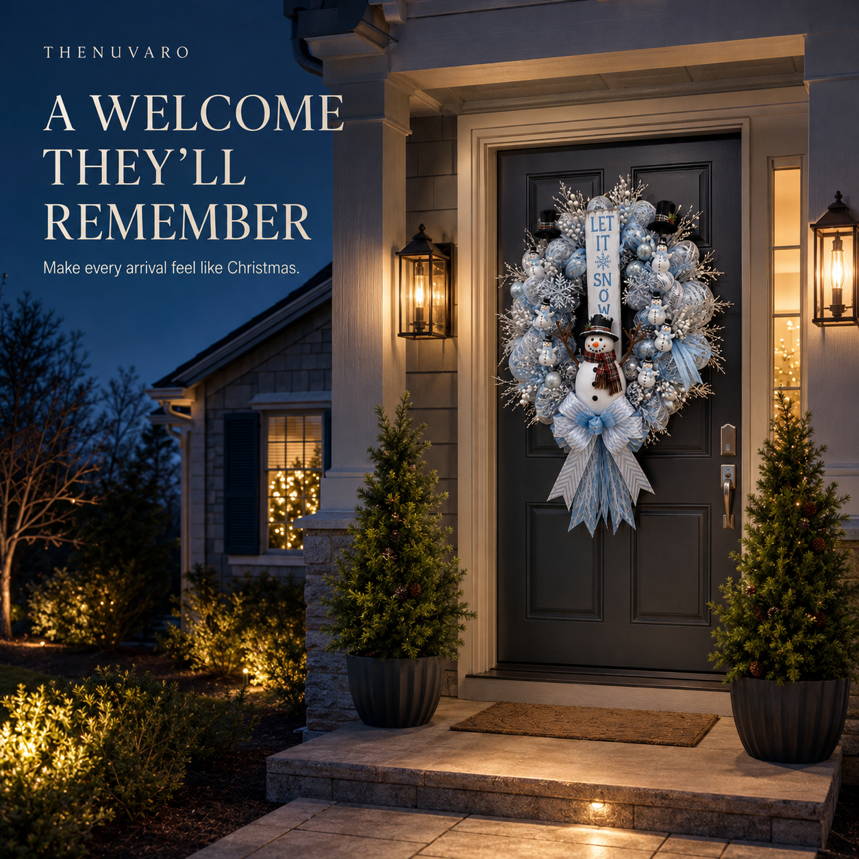 🎄 Oversized Themed Christmas Door Wreath – Snowman, Gingerbread & Santa Styles