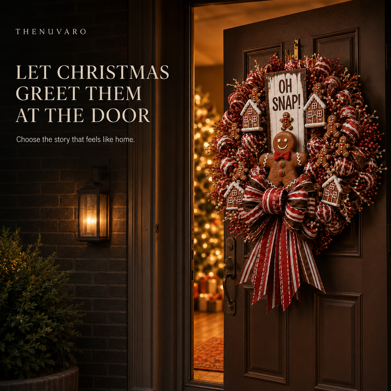 🎄 Oversized Themed Christmas Door Wreath – Snowman, Gingerbread & Santa Styles