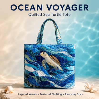 🐢 Handmade Quilted Sea Turtle Tote Bag – Carry a Piece of the Ocean