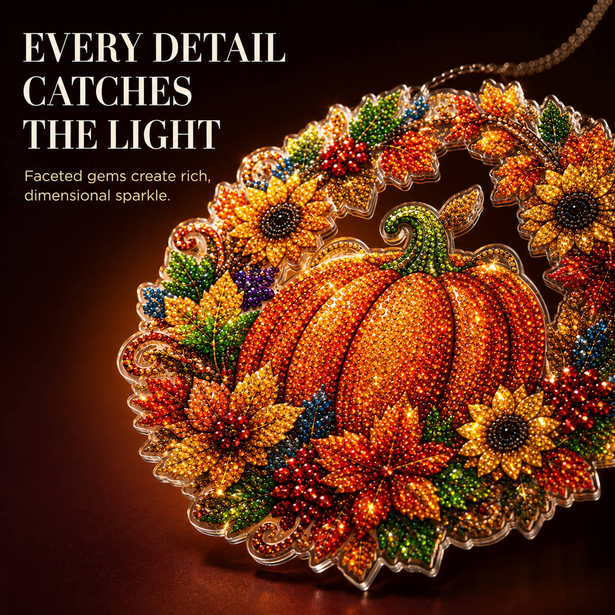 🎃 DIY Pumpkin Wreath Diamond Painting Kit – Sparkling Fall Hanging Decor
