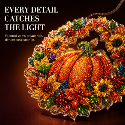 🎃 DIY Pumpkin Wreath Diamond Painting Kit – Sparkling Fall Hanging Decor