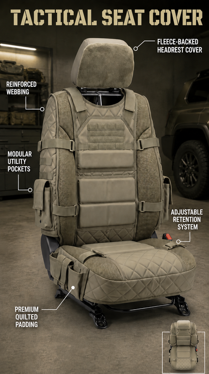 🚙Rugged Truck Seat Cover – Tactical Storage, Seat Protection & All‑Day Comfort