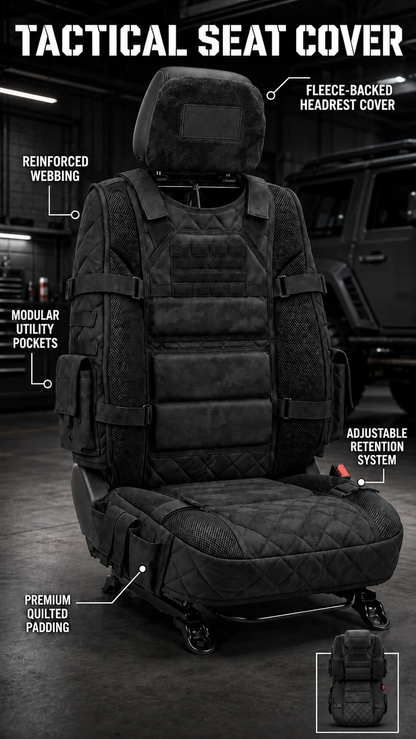🚙Rugged Truck Seat Cover – Tactical Storage, Seat Protection & All‑Day Comfort