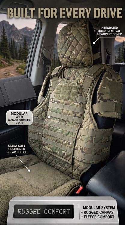 🚙Rugged Truck Seat Cover – Tactical Storage, Seat Protection & All‑Day Comfort