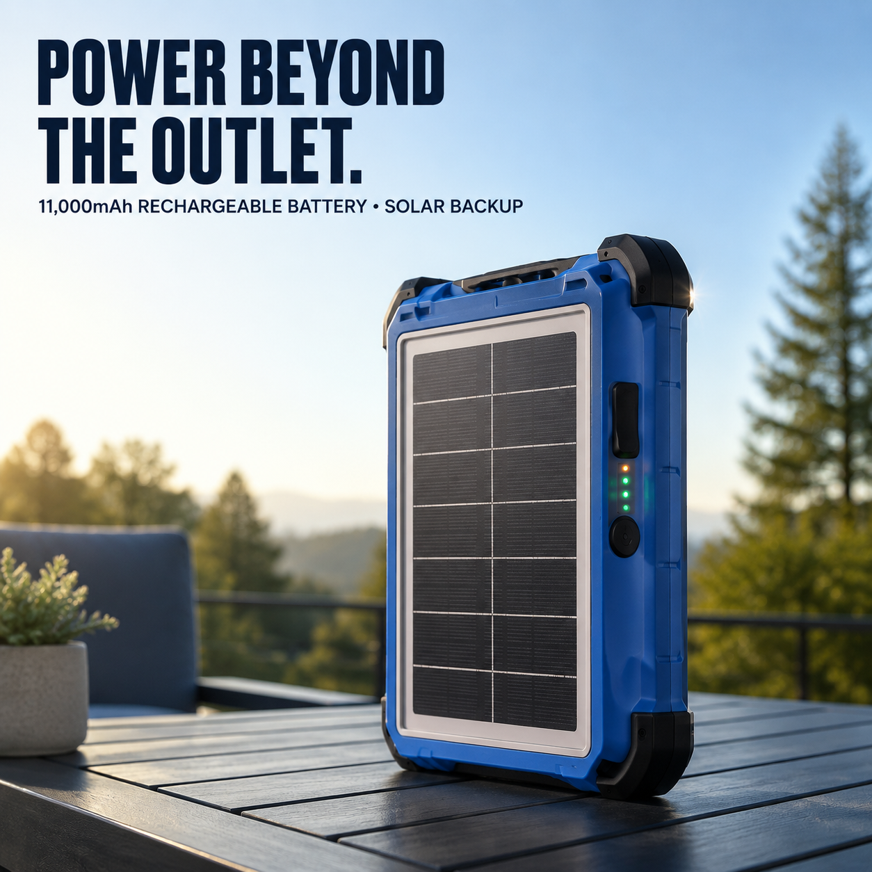 ☀️ 15,000-Lumen Solar Emergency Light – 11,000mAh 4-Panel Lantern & Power Bank