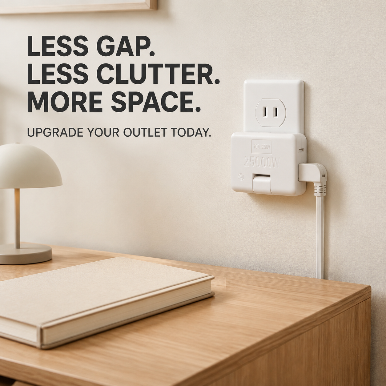 🔌 Rotating 3-Outlet Flat Plug Adapter – Save Space & Reduce Cord Bending