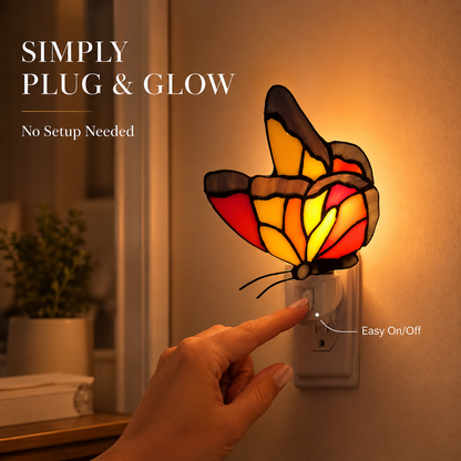 🦋 Butterfly Night Light – 360° Swivel Plug LED Wall Light