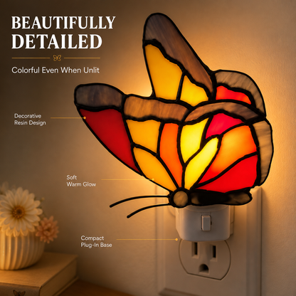 🦋 Butterfly Night Light – 360° Swivel Plug LED Wall Light