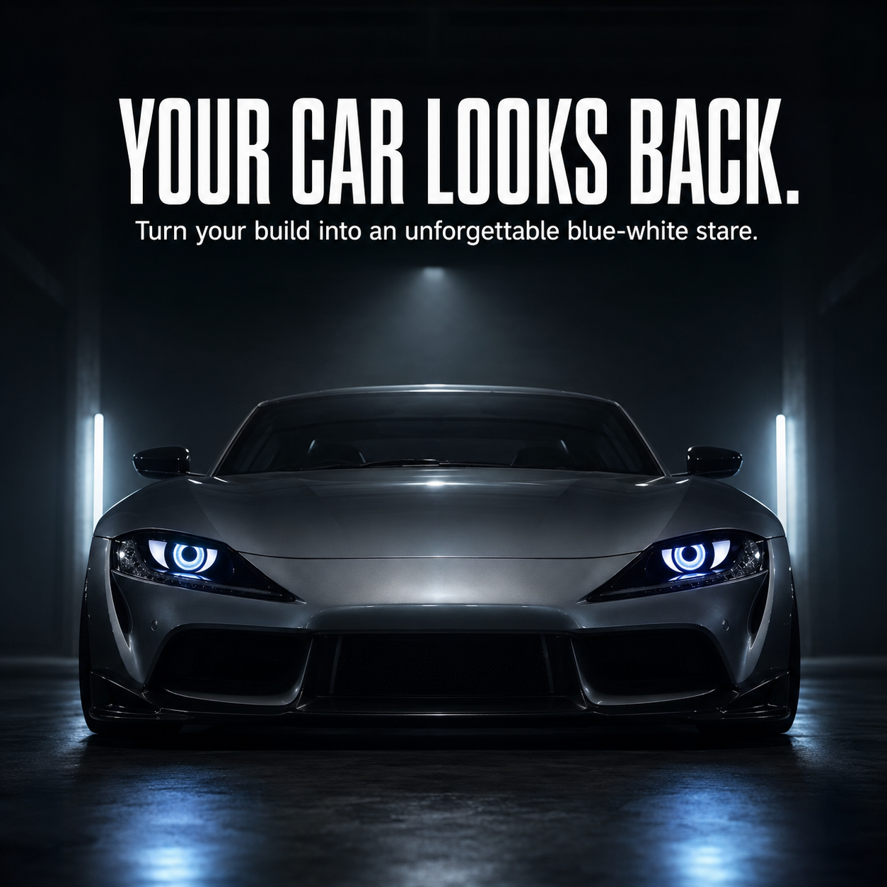 👁️ LED Eye Projector Headlight Module – Dual Halo Custom Car Lighting