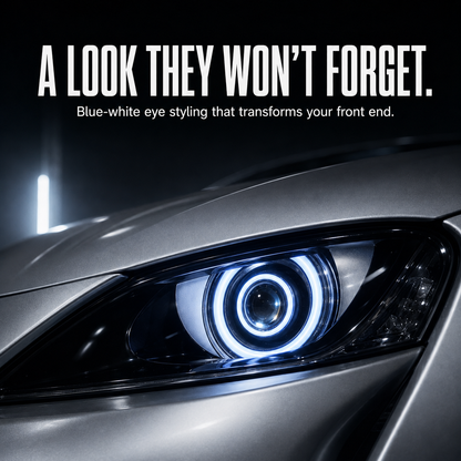 👁️ LED Eye Projector Headlight Module – Dual Halo Custom Car Lighting