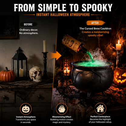 🎃 Cursed Brew Cauldron Halloween Decoration | Magical Bubbling Witch Potion Effect