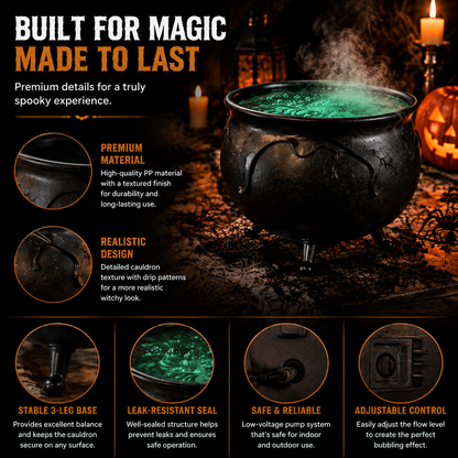 🎃 Cursed Brew Cauldron Halloween Decoration | Magical Bubbling Witch Potion Effect