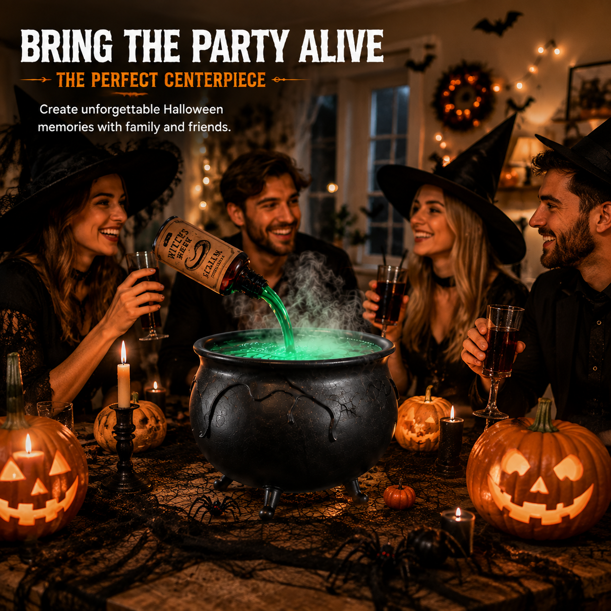 🎃 Cursed Brew Cauldron Halloween Decoration | Magical Bubbling Witch Potion Effect
