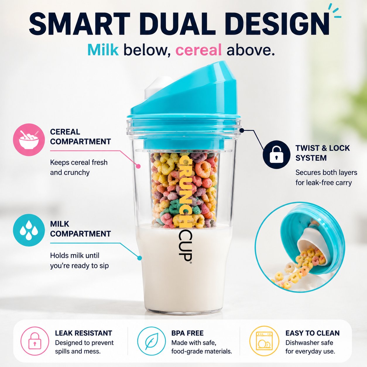 🥣 CrunchCup™ Portable Cereal Cup