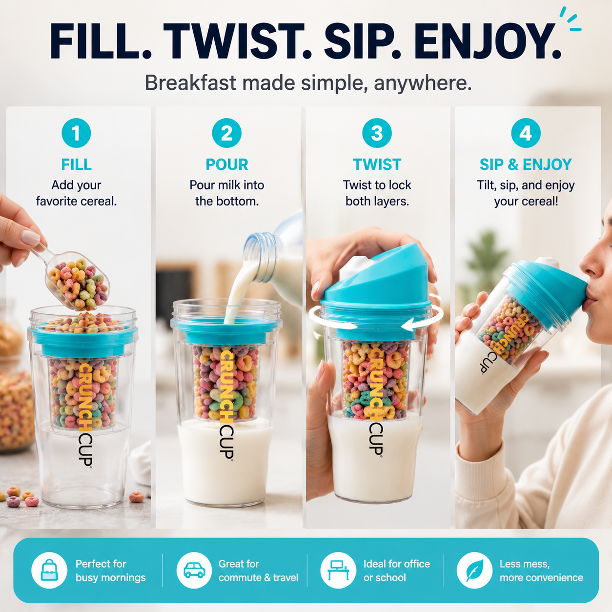 🥣 CrunchCup™ Portable Cereal Cup