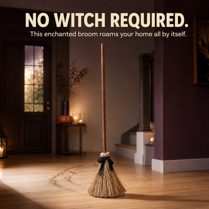 🧹 Enchanted Moving Witch Broom – Animated Halloween Decor