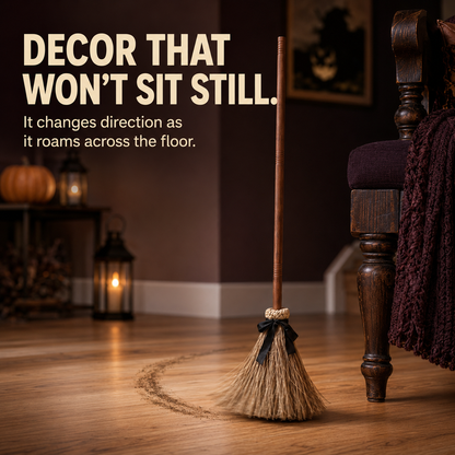 🧹 Enchanted Moving Witch Broom – Animated Halloween Decor