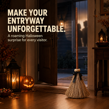 🧹 Enchanted Moving Witch Broom – Animated Halloween Decor