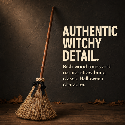 🧹 Enchanted Moving Witch Broom – Animated Halloween Decor