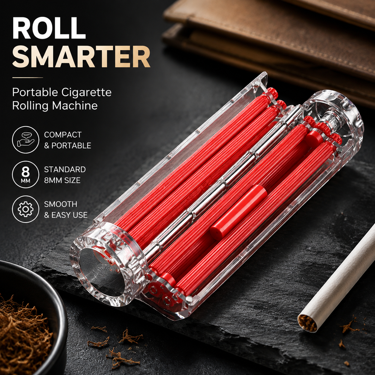 🚬 Portable Cigarette Roller | 8mm Rolling Machine For Perfect Cigarettes