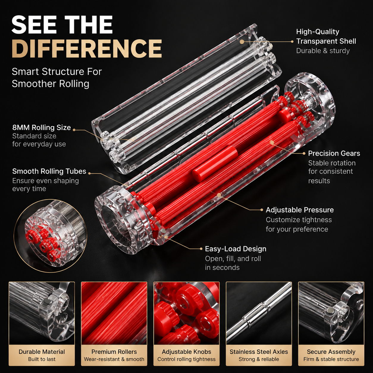 🚬 Portable Cigarette Roller | 8mm Rolling Machine For Perfect Cigarettes