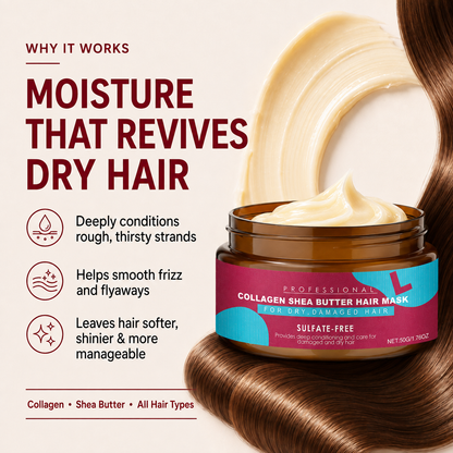 🌿 Collagen & Shea Butter Hair Mask – Deep Repair Treatment for Dry/Damaged Hair