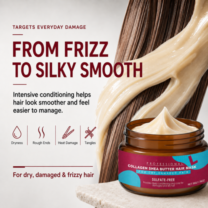🌿 Collagen & Shea Butter Hair Mask – Deep Repair Treatment for Dry/Damaged Hair