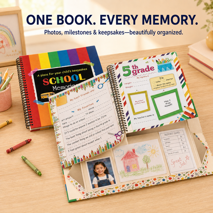 🌈 Kids’ School Memories Album – Keep Every School Year Forever