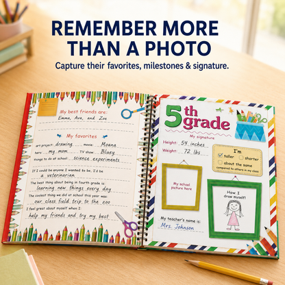 🌈 Kids’ School Memories Album – Keep Every School Year Forever