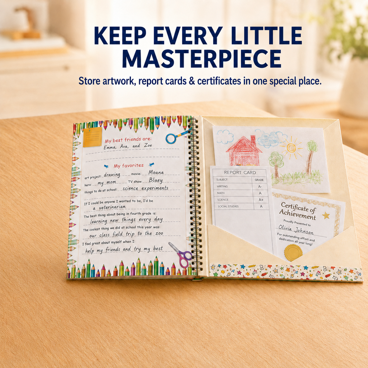 🌈 Kids’ School Memories Album – Keep Every School Year Forever